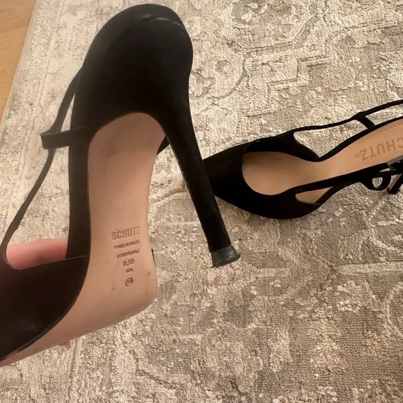 SCHUTZ Black Pointed Slingback Heels - Picture 4 of 4